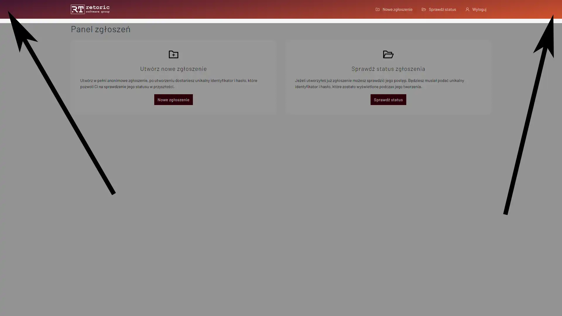 Przykład gradient tła nawigacji