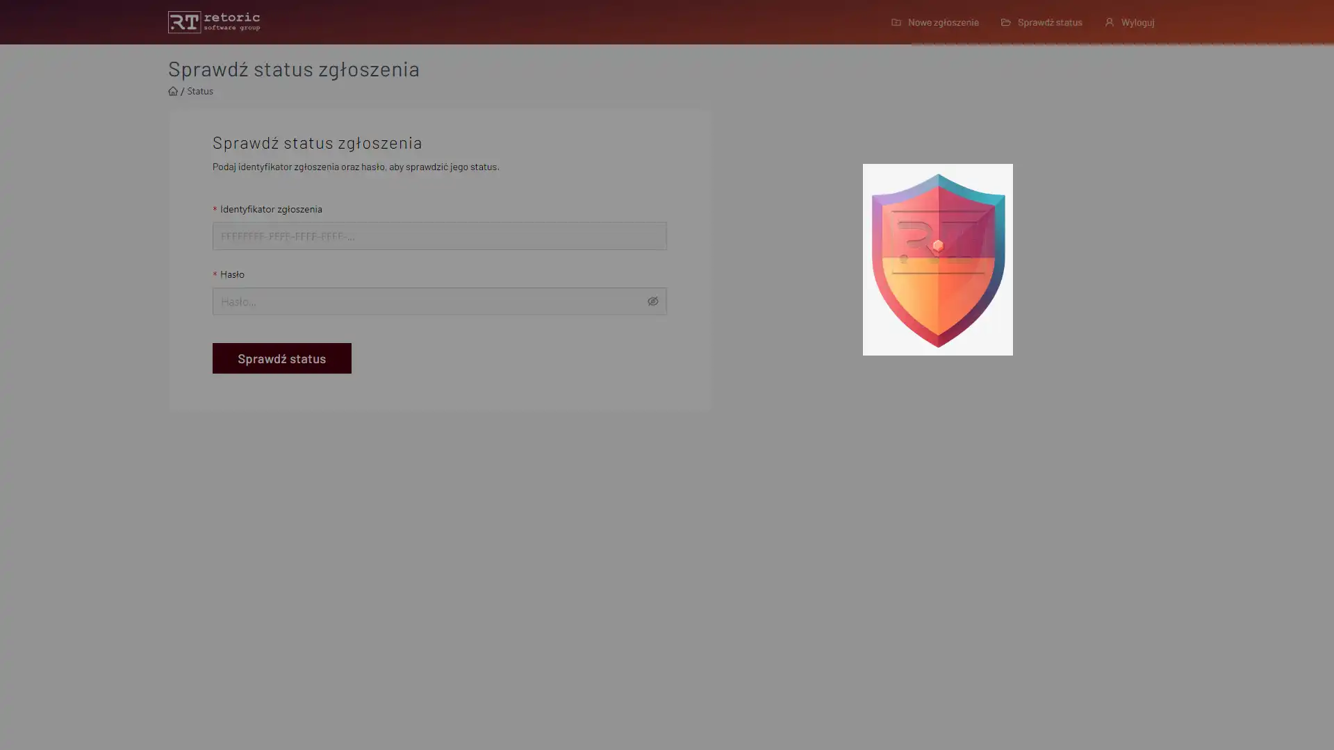 Przykład emblematu na stronie głównej