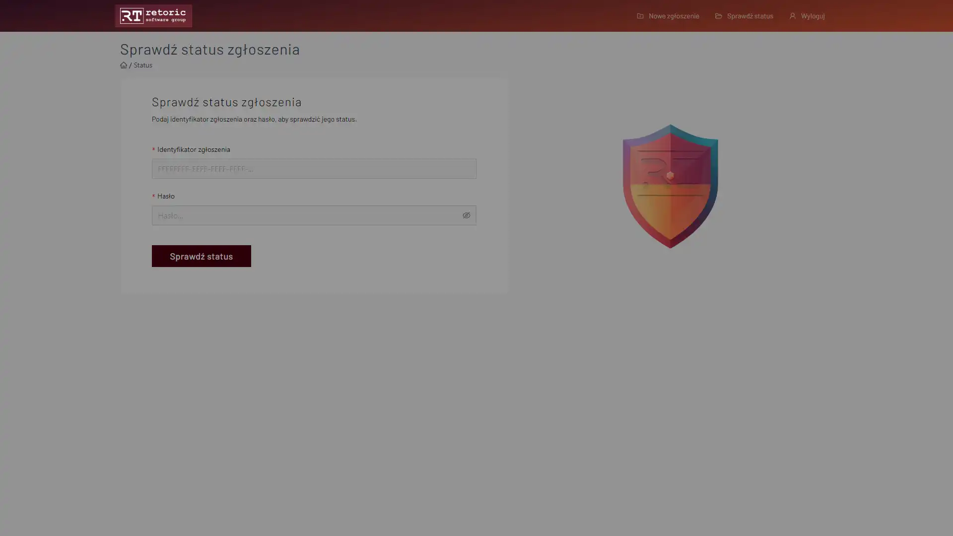 Przykład gradient tła nawigacji